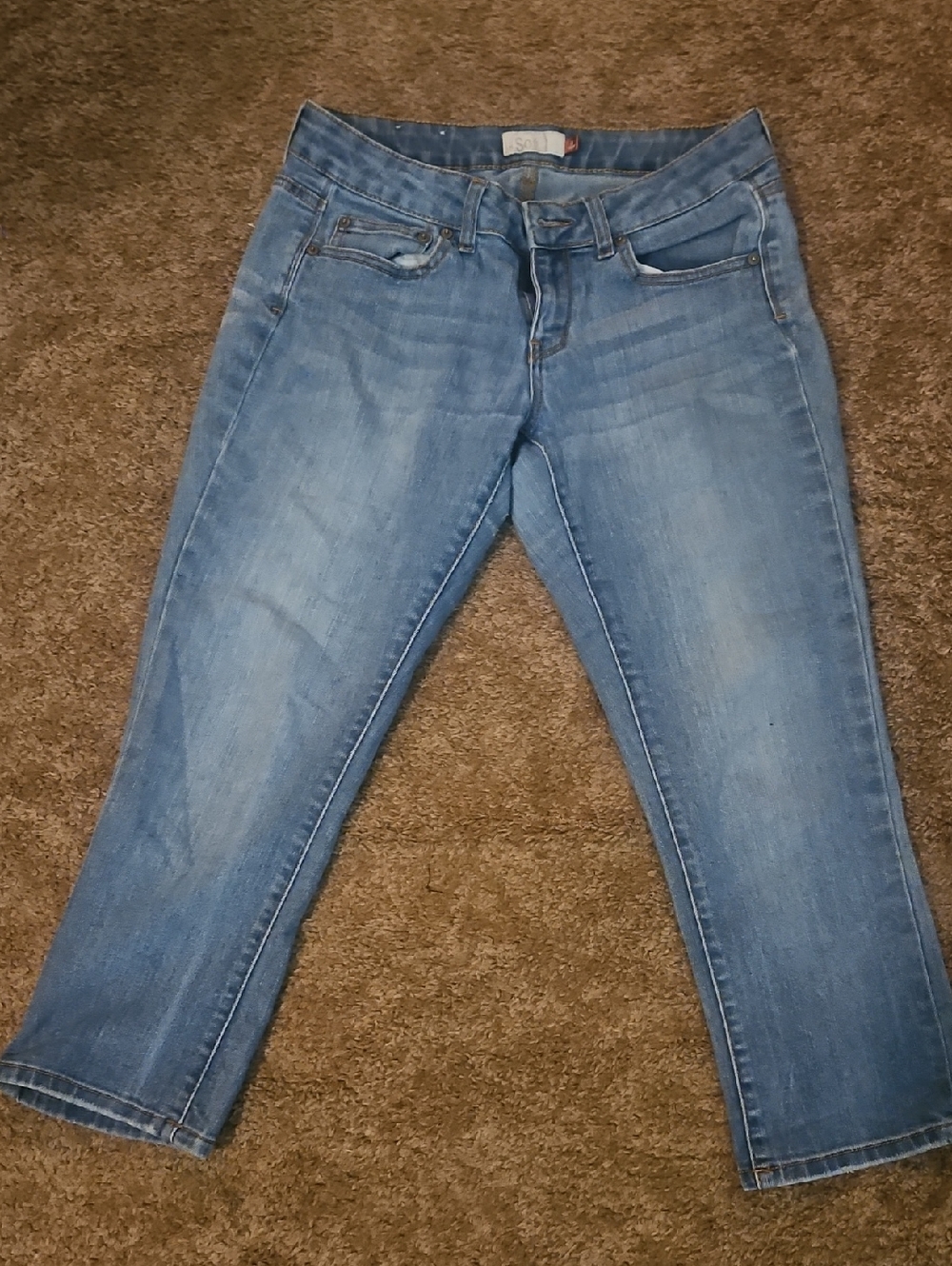 SO Light Blue Cropped Stretch Jeans